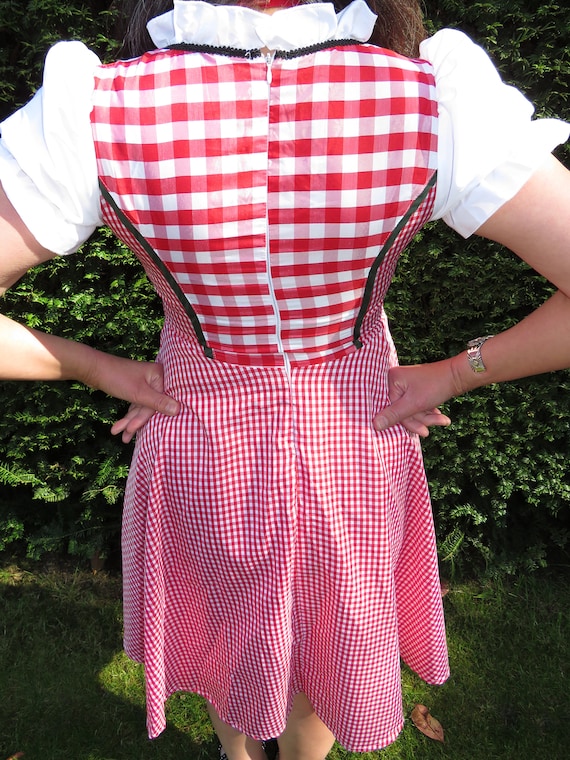 Vintage Pinafore Style Red Gingham Snow White Cou… - image 7