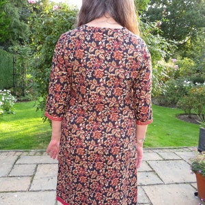 Vintage William Morris Liberty Style Print Indian Cotton Dress With Buttons and Sequin Trim image 8