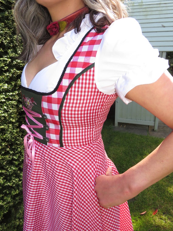 Vintage Pinafore Style Red Gingham Snow White Cou… - image 5