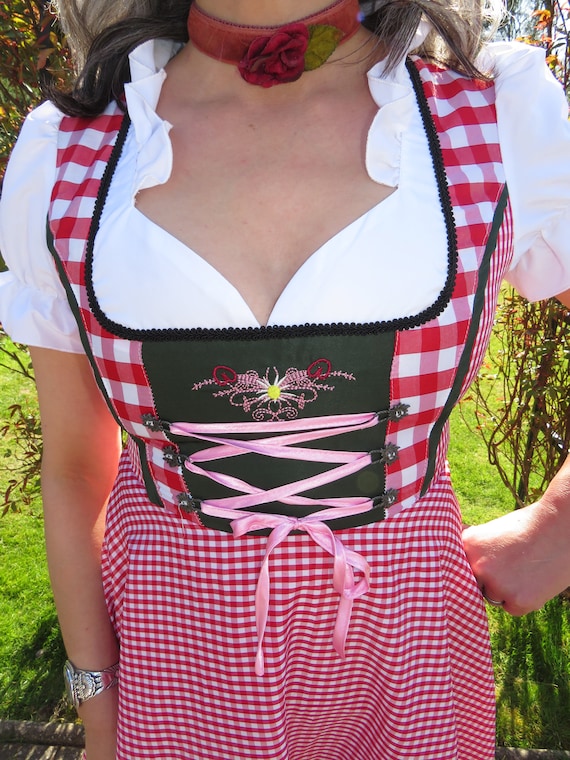 Vintage Pinafore Style Red Gingham Snow White Cou… - image 2