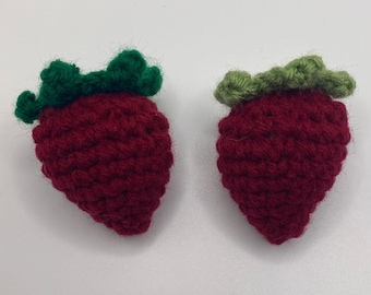 Dark Small Strawberry Crochet