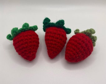 Small Crochet Strawberry