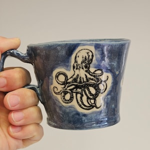 Ceramic mug, octopus themed cup