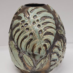 Ceramic vase, botanical