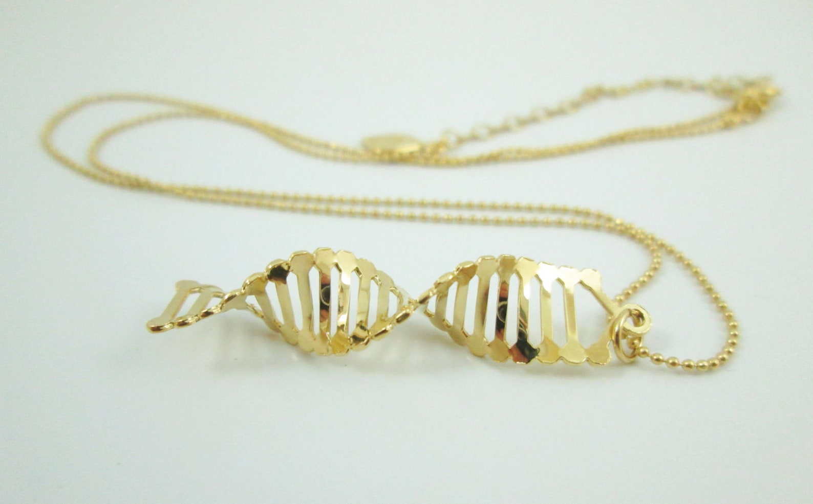 DNA Necklace 24 Karat Gold Plated Double Helix Necklace Etsy