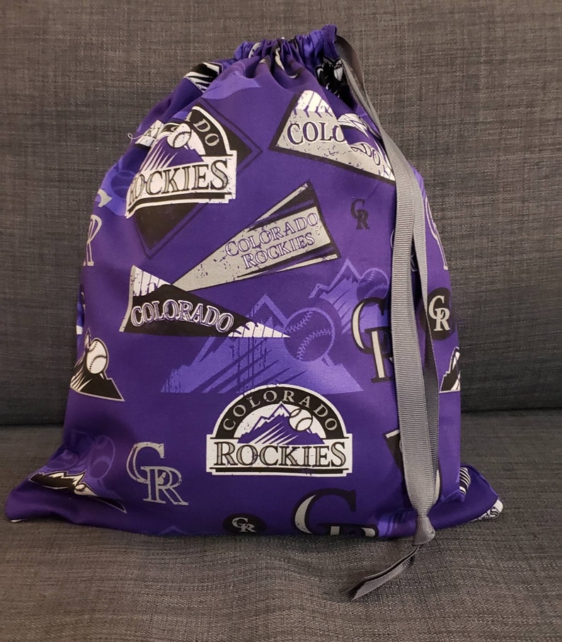 Colorado Rockies shoebag travelbag with ribbon drawstring