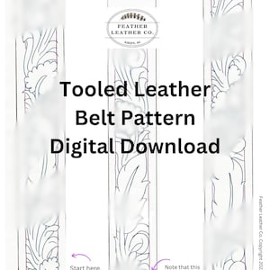 Feather Belt Pattern- 1.5&quot; Belt with *Free Tips*