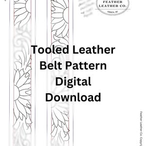 Sunflower and Scroll Belt Pattern- 1.5&quot; with *Free Helpful Tips Page*