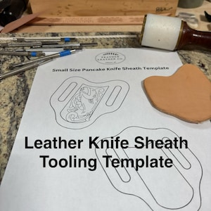 Mall för mönster av läderknivslida för stor mun med abborre och *Gratis sida med hjälpsamma tips*