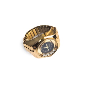 Lunar Gold Floating Crystals Ring Watch