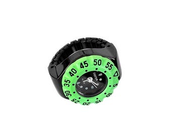 Chromatic Chrono Diver Ring Watch in Acid Lime
