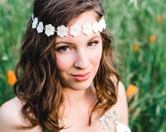 Daisy Headband, Flower Headband, Flower Crown, Women's Headband, Boho Headband, Daisy Chain Headband, Hippie Headband, Gift for Her