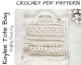 CROCHET PATTERN - Kaylee Tote Bag, Crochet Purse Pattern, Crochet Bag Pattern, Crochet Pattern Women, Tote Bag Pattern, Summer Crochet Bag