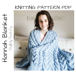 KNITTING PATTERN- Hannah Blanket, Cable Knit Blanket Pattern, Cable Blanket Pattern, Knit Lap Blanket, Blanket Knitting Pattern, Knitting