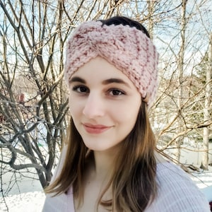 Women&#39;s Knit Earwarmer, Twisted Knit Earwarmer, Winter Headband, Wool Knit Headband, Cobblestone Earwarmer, Gift Women, Cozy Knit Headband