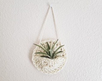 Poche de plante au crochet, cintre de plante au crochet, cintre de plante d'air, porte-plante, cadeau d'amoureux de plante, cadeau pour elle, décoration murale, cadeau de fête des mères