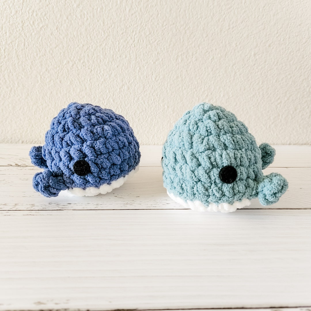 Mini Crochet Whales, Stuffed Whale Toy, Whale Plushie, Pocket Crochet