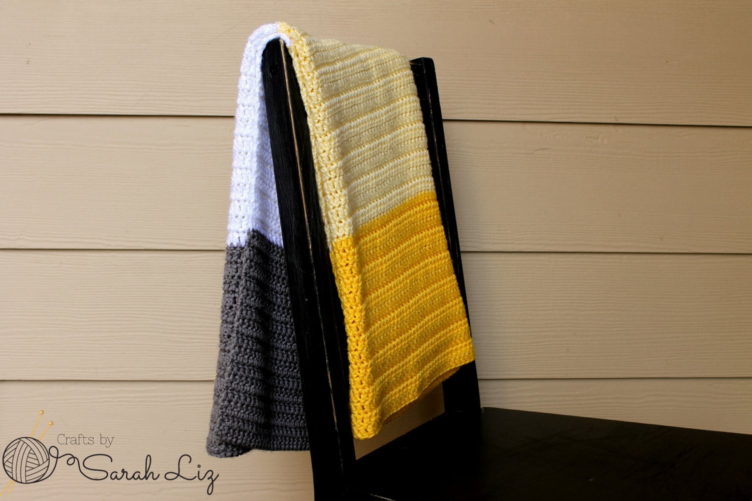 Yellow and Grey Crochet Baby Blanket Baby Shower Gift Yellow Etsy