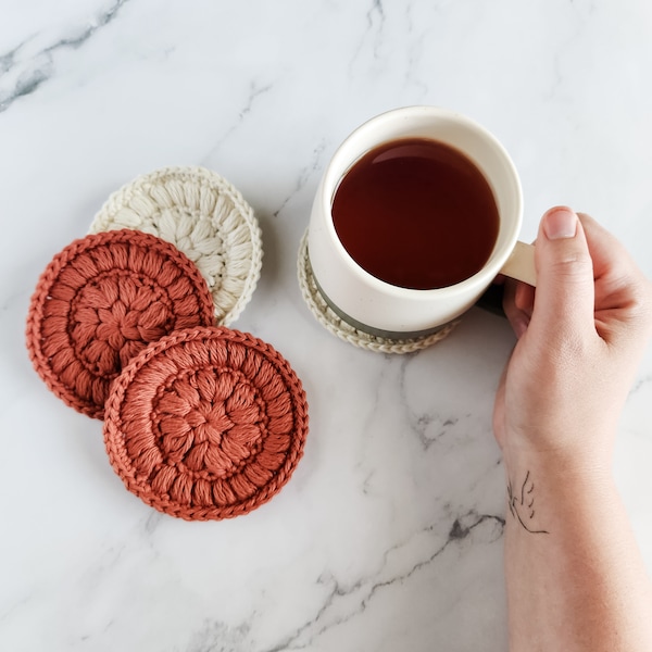 Crochet Coaster, Coffee Coaster, Boho Coaster, Coffee Bar Coaster, Coffee Mug Coaster, Coffee Lover Gift, Mother's Day Gift, Gift Women