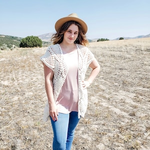 Crochet Sleeveless Cardigan, Crochet Cardi, Women&#39;s Lace Cardigan, Women&#39;s Lace Vest, Gift Women, Spring Cardigan, Women&#39;s Lace Cardigan