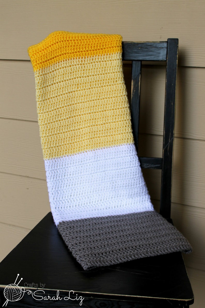 Yellow and Grey Crochet Baby Blanket Baby Shower Gift Yellow Etsy