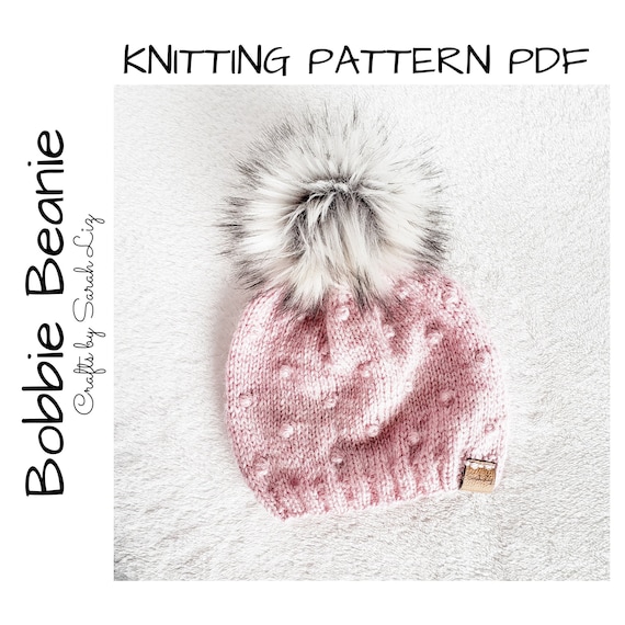 KNITTING PATTERN - Bobbie Beanie, Baby Beanie Pattern, Beanie Knitting Pattern, Baby Knitting Pattern, Baby Hat Pattern, Baby Knit Hat