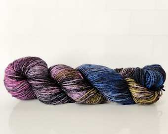 Ready to Ship Yarn - Night Life on DK weight, Hand Dyed Yarn, Small Batch Dyed Yarn,