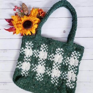 KNITTING PATTERN Piper Tote Bag, Plaid Tote Bag Pattern, Tote Bag Knitting Pattern, Plaid Knitting Pattern, Plaid Bag Knitting Pattern image 6