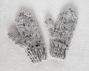Women's Knit Mittens, Chunky Knit Mittens, Gift Women, Knit Winter Mittens, Wool Mittens, Winter Accessory, Snow Mittens, Warm Winter Gloves