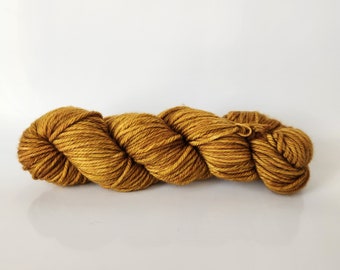 Ready to ship - Gold on Bulky Weight Yarn, Dyed Yarn, Hand Dyed Yarn, Small Batch Dyed Yarn, Worsted Weight Yarn, Dyed Fall Yarn