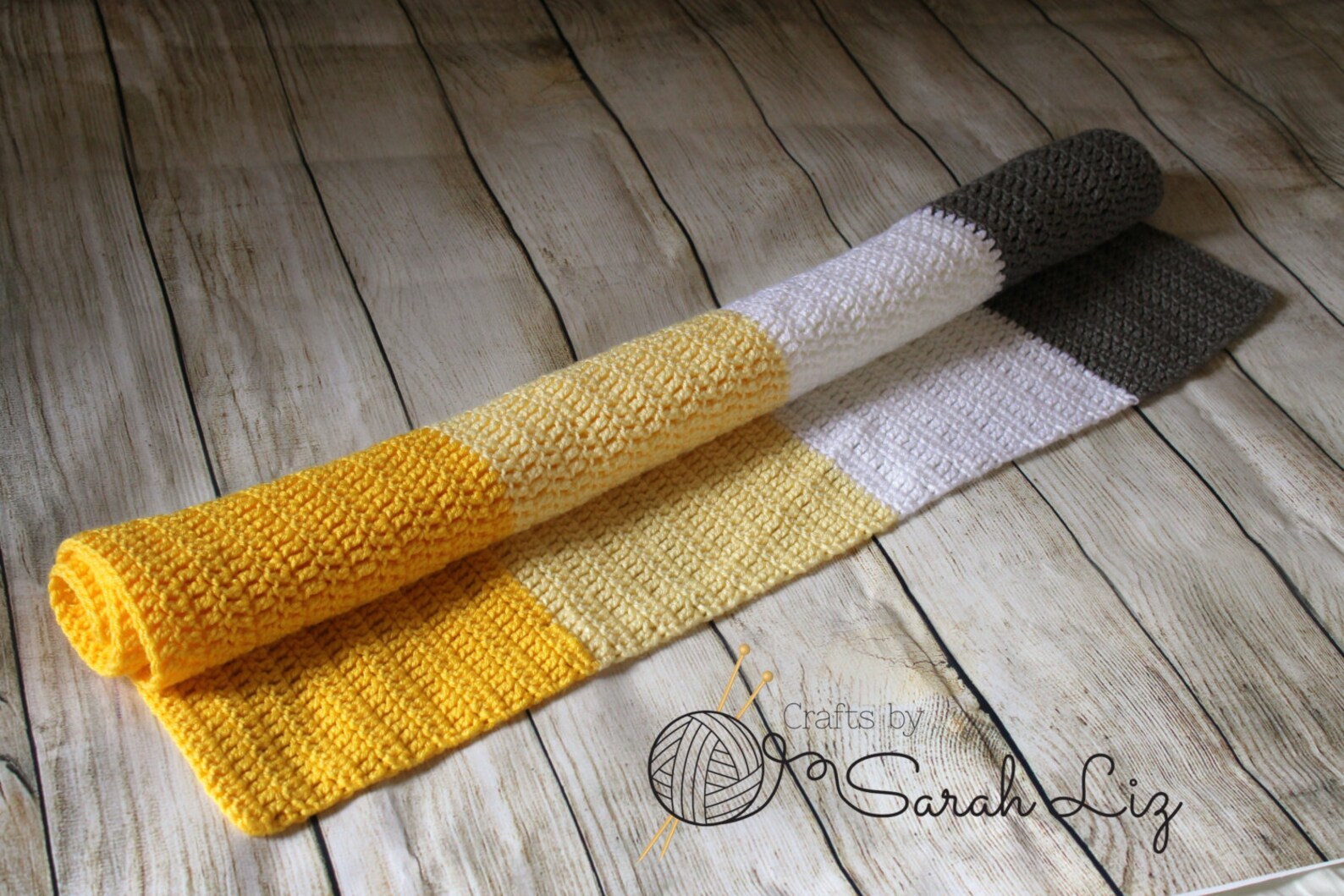 Yellow and Grey Crochet Baby Blanket Baby Shower Gift Yellow Etsy