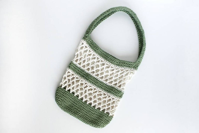 Green Market Bag, Crochet Market Bag, Farmer's Market Bag, Shoulder Bag, Farmer's Market Tote, Crochet Tote Bag, Farmer's Market Bag image 4