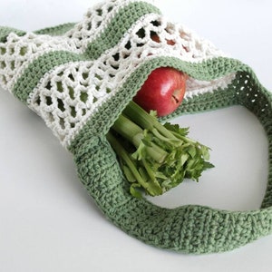 Green Market Bag, Crochet Market Bag, Farmer's Market Bag, Shoulder Bag, Farmer's Market Tote, Crochet Tote Bag, Farmer's Market Bag image 1