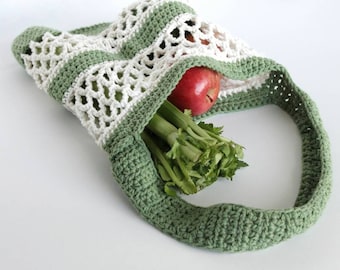 Green Market Bag, Crochet Market Bag, Farmer's Market Bag, Shoulder Bag, Farmer's Market Tote, Crochet Tote Bag, Farmer's Market Bag