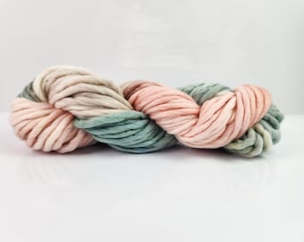 Ready to Ship Yarn - Peach Blossom on Super Bulky weight, Hand Dyed Yarn, Small Batch Dyed Yarn,