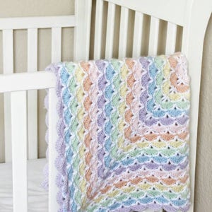 Pastel Rainbow Baby Blanket Crochet Baby Blanket Baby - Etsy