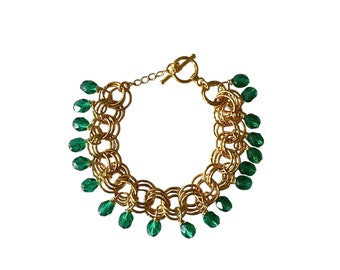 Delicate Multi Colored Glass Beads Bracelets, Custom Colors Beaded Bracelets, Stunning Toggle Bracelets for Women
