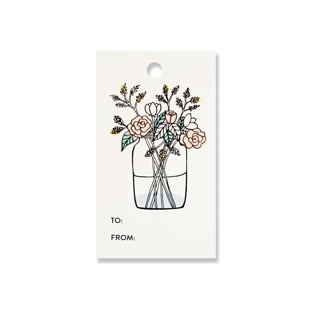 Flower Gift Tags Pack of 10 Etsy