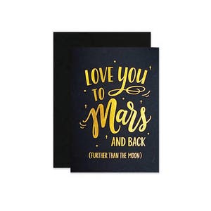 Love You to Mars and Back Card - Cumpleaños - San Valentín - Amor - Aniversario