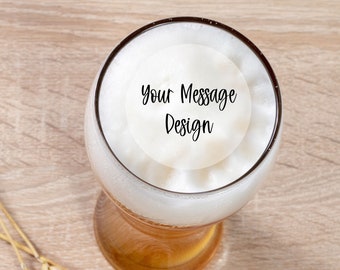 Personalized  Edible Drink Topper - Wafer Paper - Your Own Message