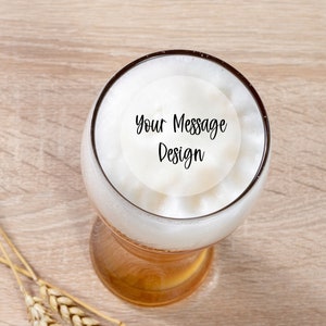 Personalized  Edible Drink Topper - Wafer Paper - Your Own Message