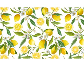 Fresh Lemons Edible Image Cake Strips  Perfect for Weddings and Bridal Showers
