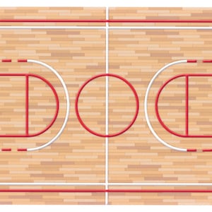 Basketball Court Edible Image Frosting Sheet  - You Choose Your Size - Sports - Birthday Cake