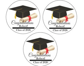 Graduation  Edible Image Frosting Sheet  - You Choose Your Size - Cupcake Toppers - Personalize - Cookies - Class of 2026