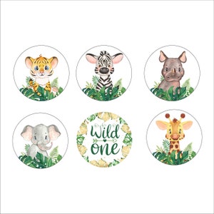 Baby Jungle Animals Edible Image Frosting Sheet  - You Choose Your Size -  Treats - Cupcake Toppers - Cookies - Wild One