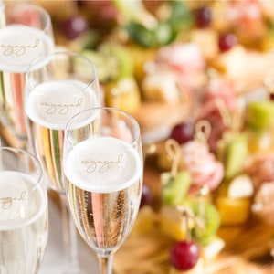 Wedding Edible  Drink Toppers - Engaged - Wafer Paper