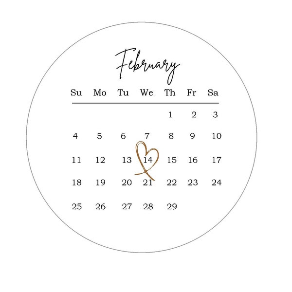 February Calendar 2024 Valentines Day Edible Image Frosting Sheet