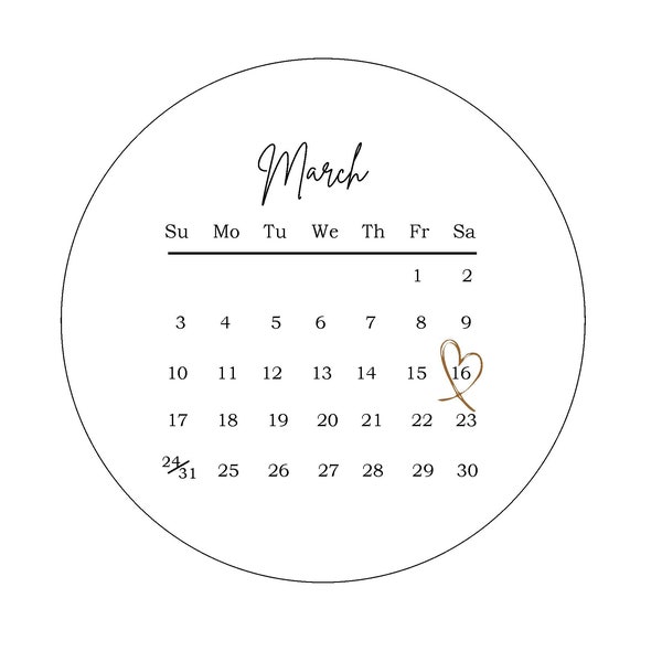 March Calendar 2024  Edible Image Frosting Sheet