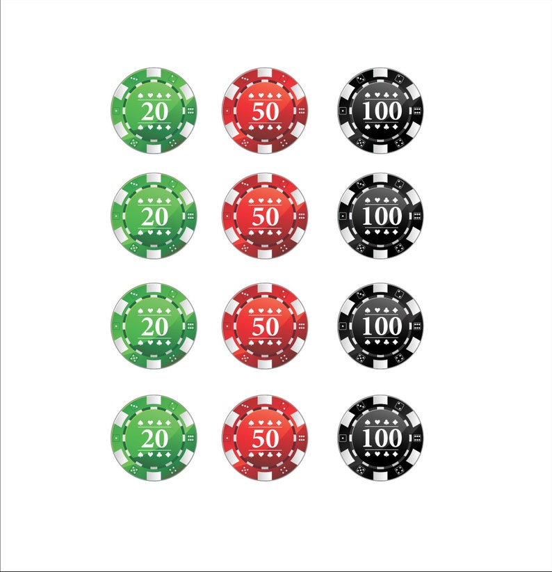 Poker Chips Edible Image Frosting Sheet You Choose Your Size Etsy