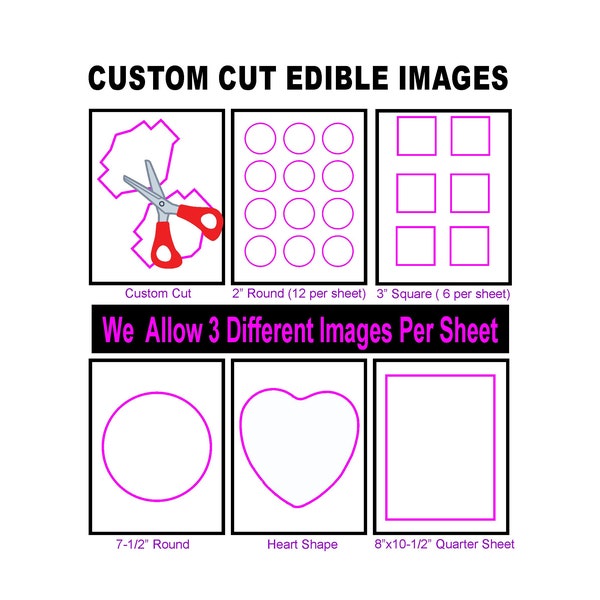 Custom Cut Edible Image Frosting Sheet  - You Choose Your Size